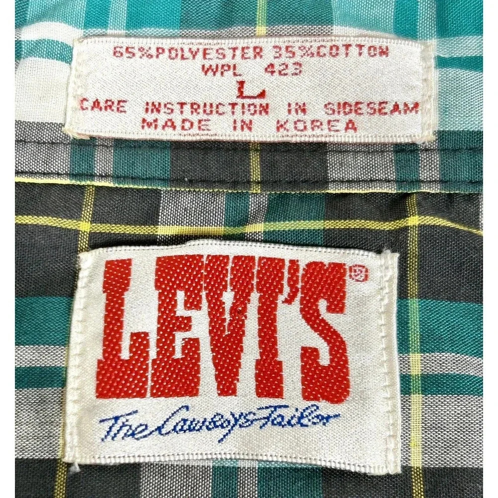 Vintage 80’ LEVIS The Cowboys Tailor Plaid Pearl Snap Western Shirt Size Large L - Picture 6 of 8